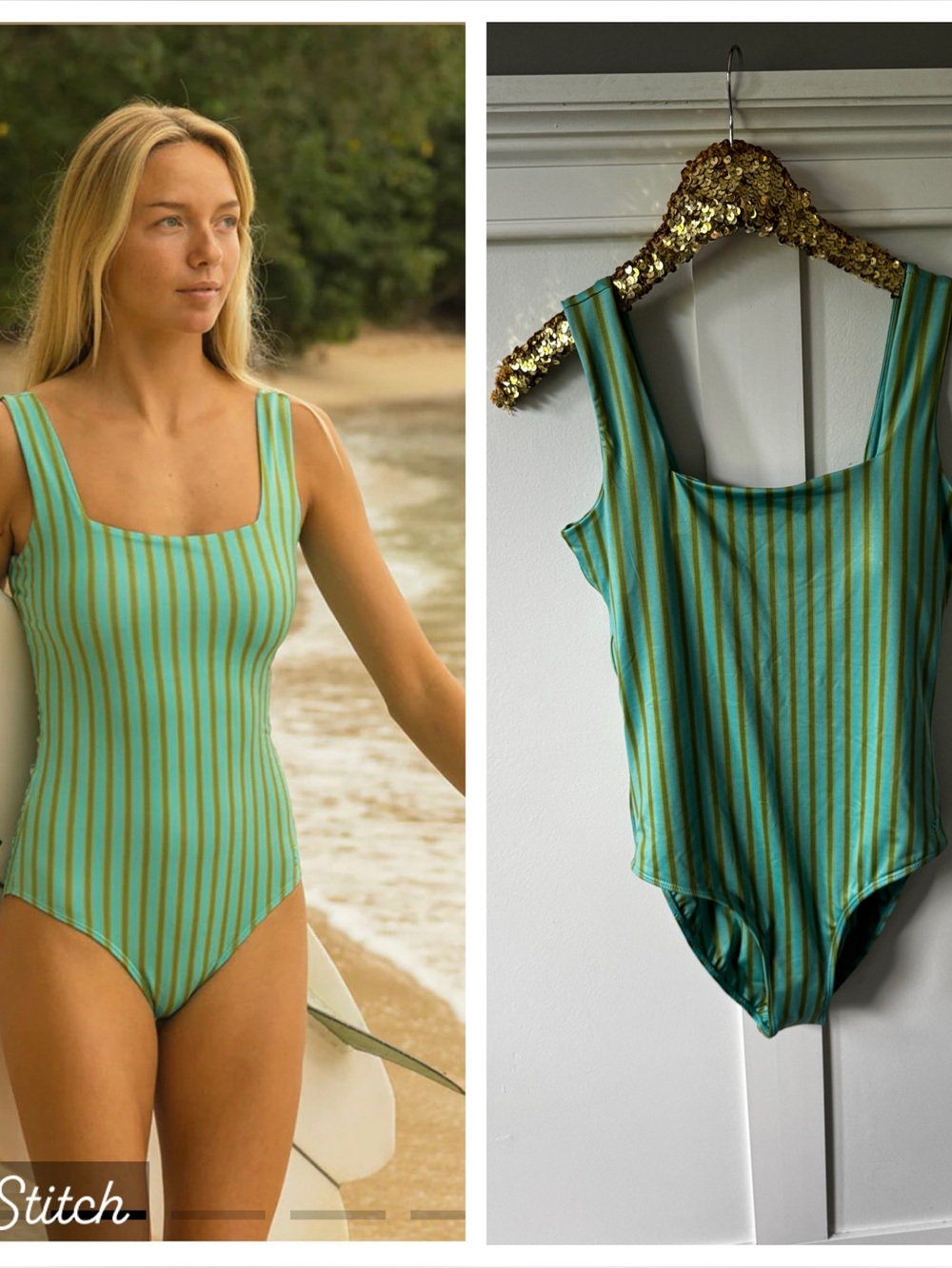 Albion Fit Margot Swimsuit Kiwi Stripe